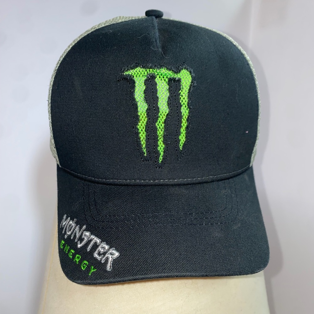 Monster Energy Black and Green Mesh Snapback Trucker Hat